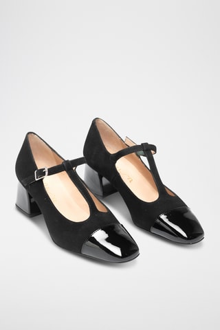 Zapatos de piel de tacón - Negro