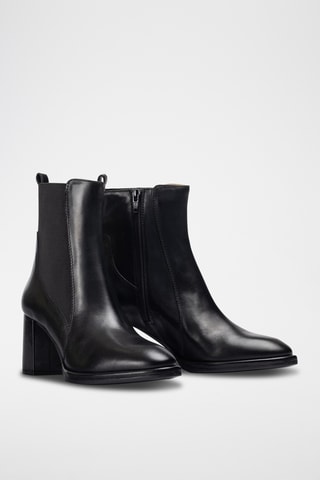 Botines de piel - Negro