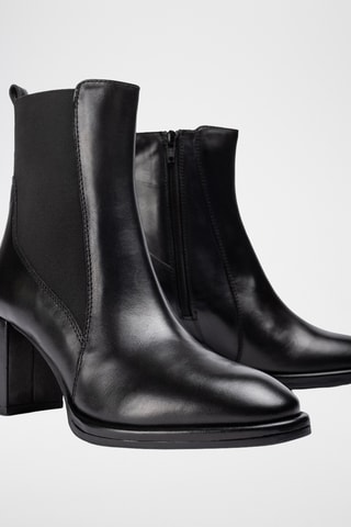 Botines de piel - Negro