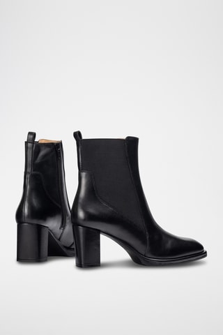 Botines de piel - Negro