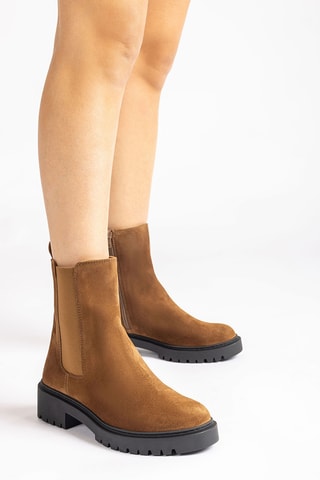 Botines de piel - Marrón