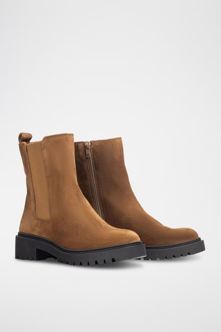Botines de piel - Marrón