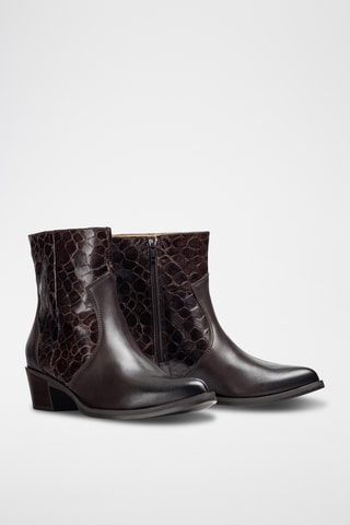 Botines de piel - Marrón oscuro
