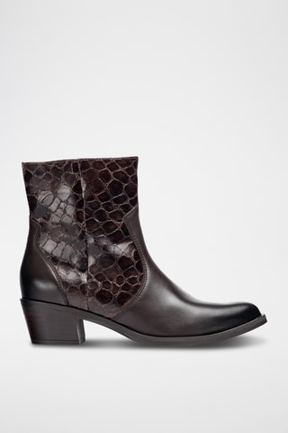 Botines de piel - Marrón oscuro