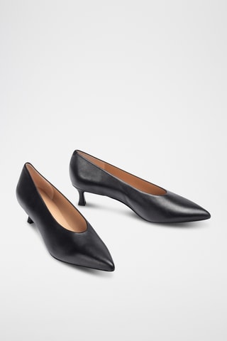 Zapatos de piel de tacón - Negro