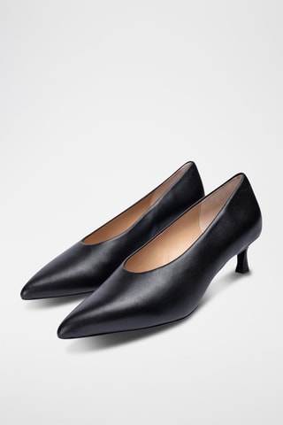 Zapatos de piel de tacón - Negro