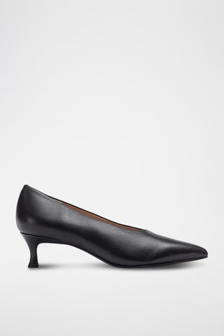 Zapatos de piel de tacón - Negro