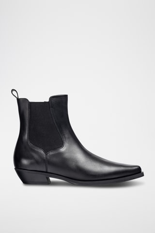 Botines Chelsea de piel - Negro