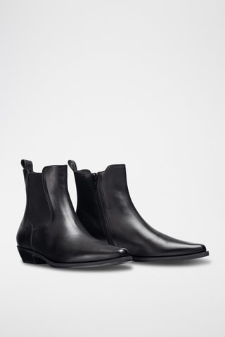Botines Chelsea de piel - Negro