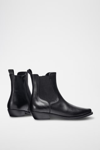 Botines Chelsea de piel - Negro