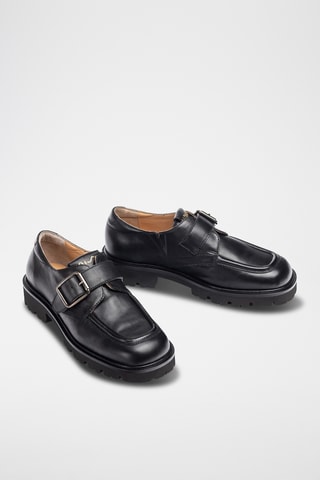 Mocasines con plataforma de piel - Negro