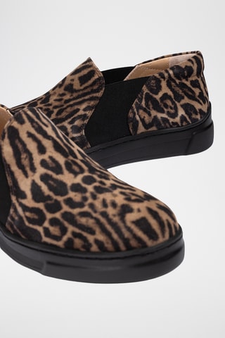 Zapatillas de piel - Beige y marrón