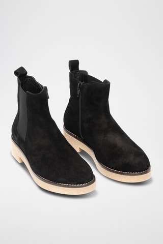 Botines de piel - Negro