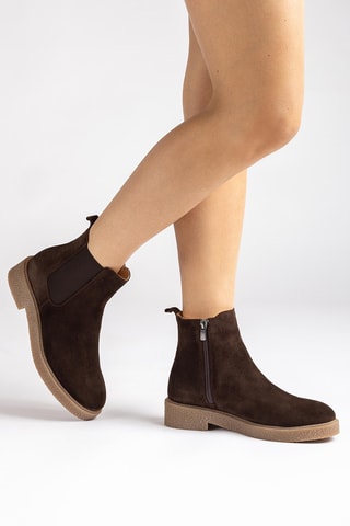 Botines de piel - Marrón