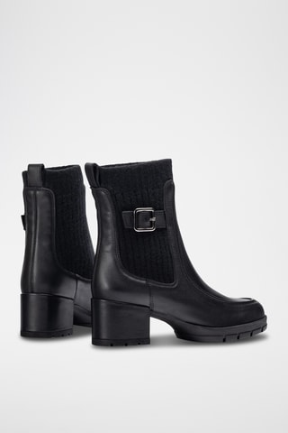 Botines Chelsea de piel - Negro