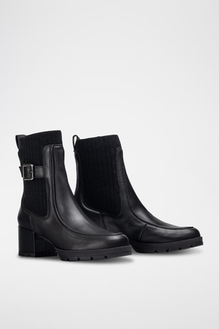 Botines Chelsea de piel - Negro