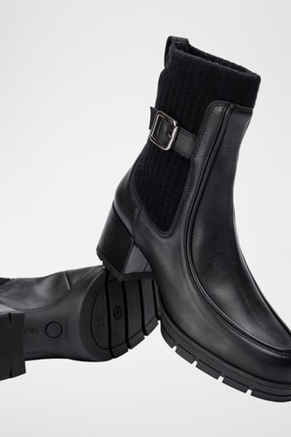 Botines Chelsea de piel - Negro