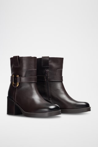 Botines de piel - Marrón oscuro