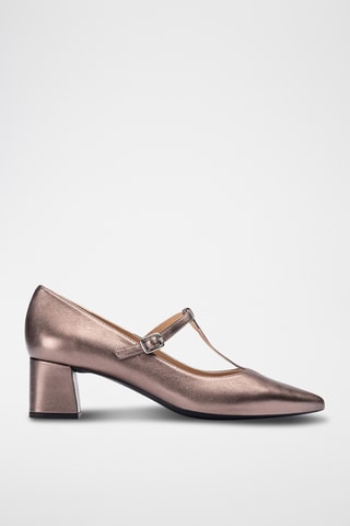 Zapatos de piel de tacón - Gris