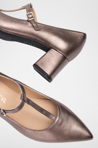 Zapatos de piel de tacón - Gris