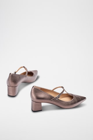 Zapatos de piel de tacón - Gris