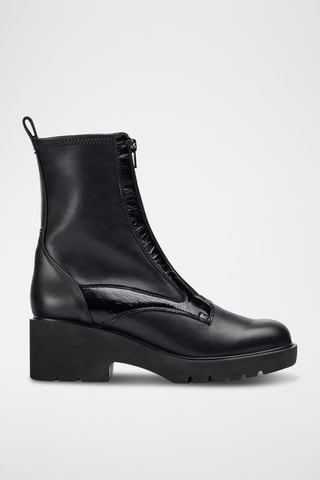 Botines de piel - Negro