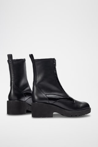 Botines de piel - Negro