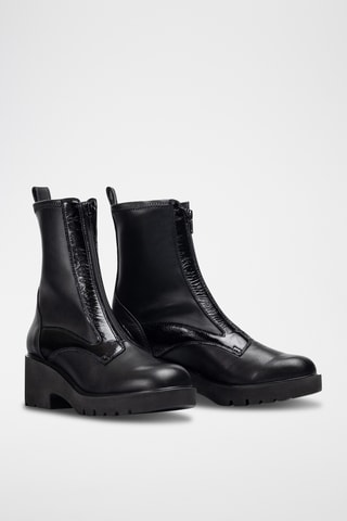 Botines de piel - Negro
