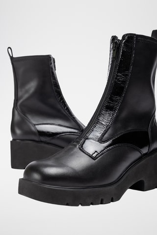Botines de piel - Negro