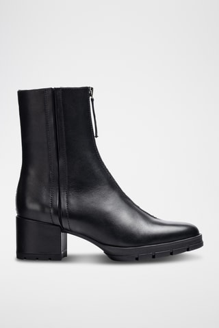 Botines de piel - Negro