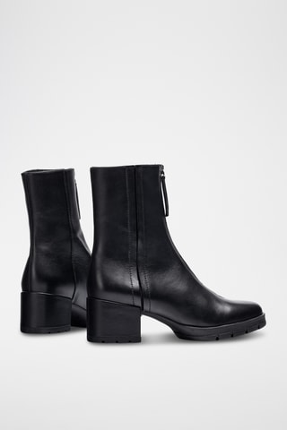 Botines de piel - Negro