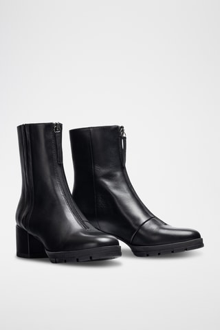 Botines de piel - Negro