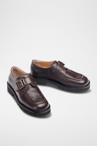 Mocasines con plataforma de piel - Marrón oscuro