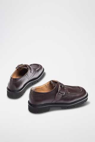 Mocasines con plataforma de piel - Marrón oscuro