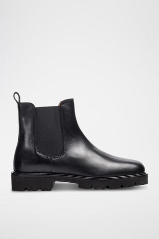 Botines de piel - Negro