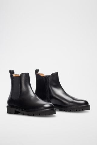 Botines de piel - Negro