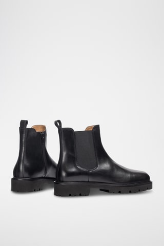 Botines de piel - Negro