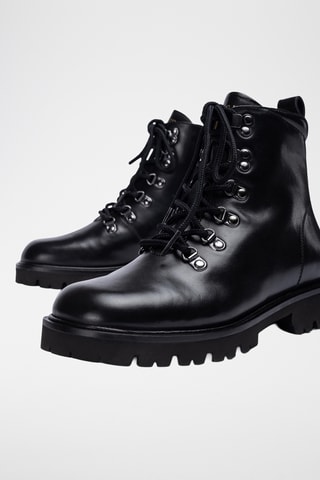 Botines de piel - Negro