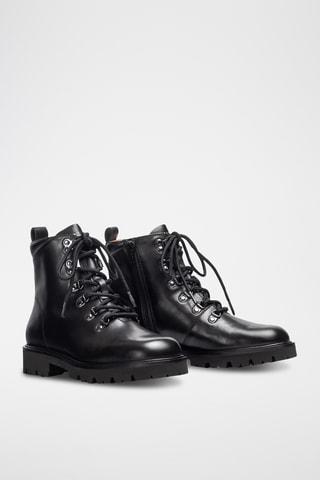 Botines de piel - Negro