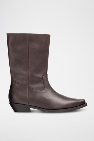 Botines de piel - Marrón oscuro