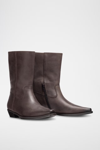 Botines de piel - Marrón oscuro