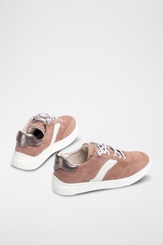 Zapatillas de piel con plataforma - Marrón claro