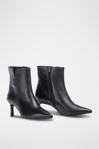 Botines de piel - Negro