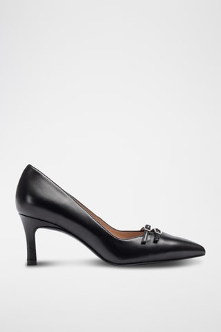 Zapatos de piel de tacón - Negro