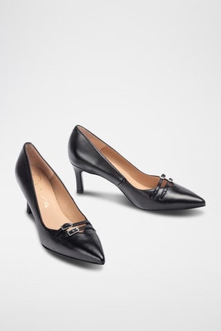 Zapatos de piel de tacón - Negro