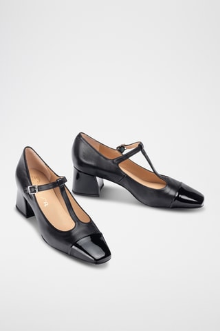 Zapatos de piel de tacón - Negro