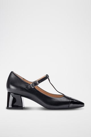 Zapatos de piel de tacón - Negro