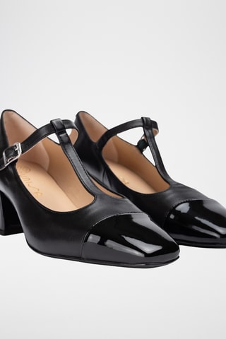 Zapatos de piel de tacón - Negro