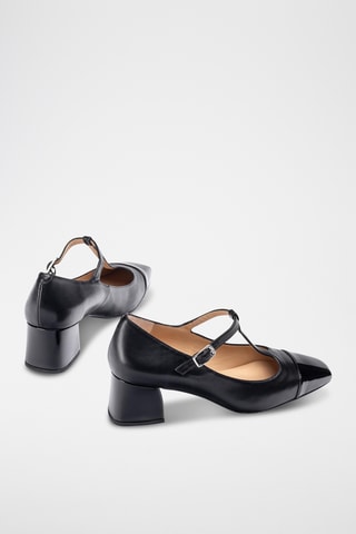 Zapatos de piel de tacón - Negro