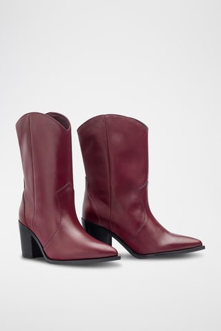 Botines de piel - Rojo